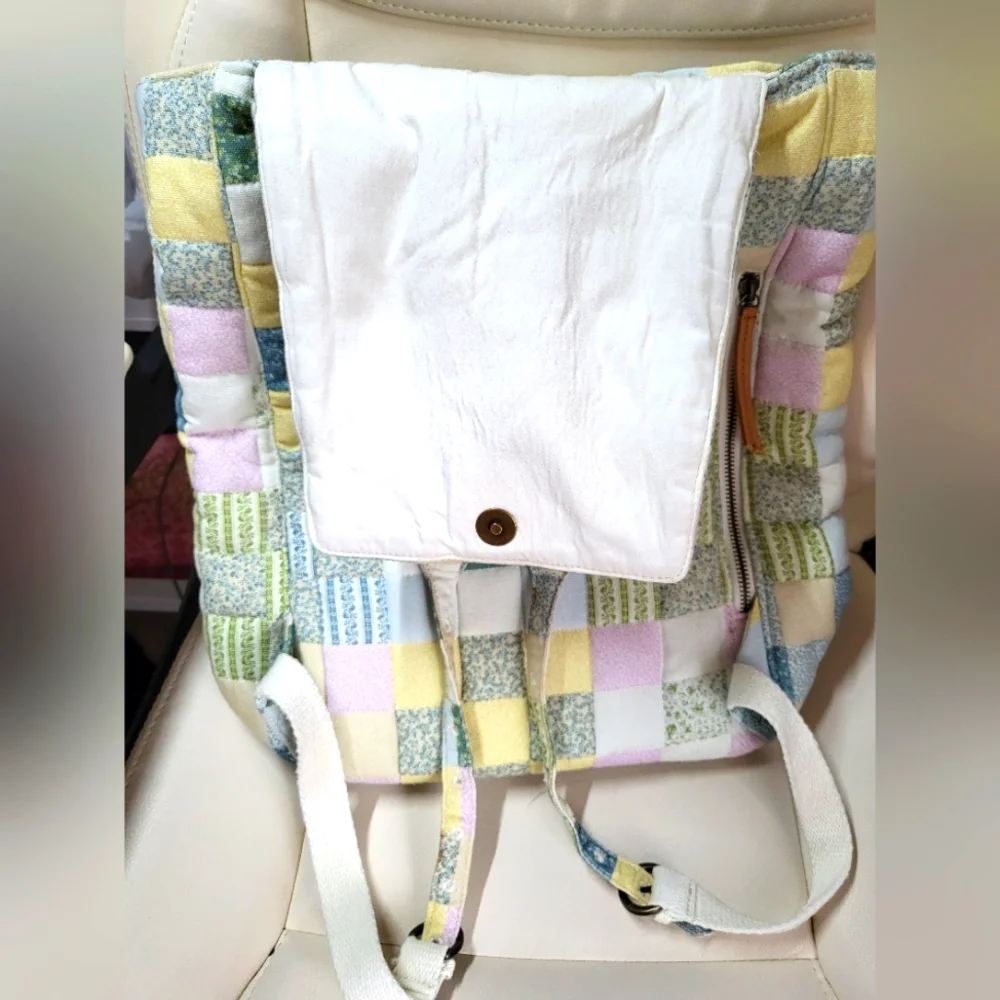 Patchwork Quilted Multicolor Women's Backpack